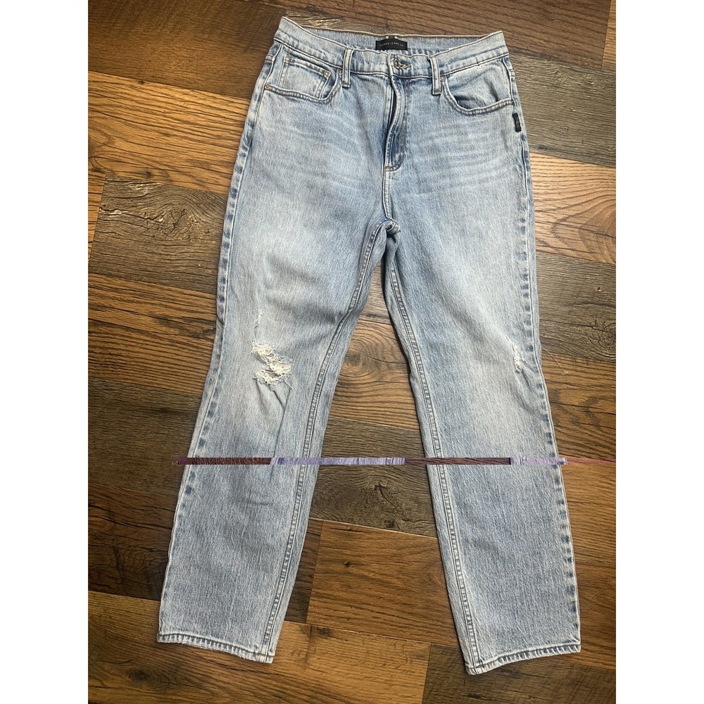 Silver Jeans Co Jeans Womens 28x28 Light Wash Frisco Straight Distressed Stretch